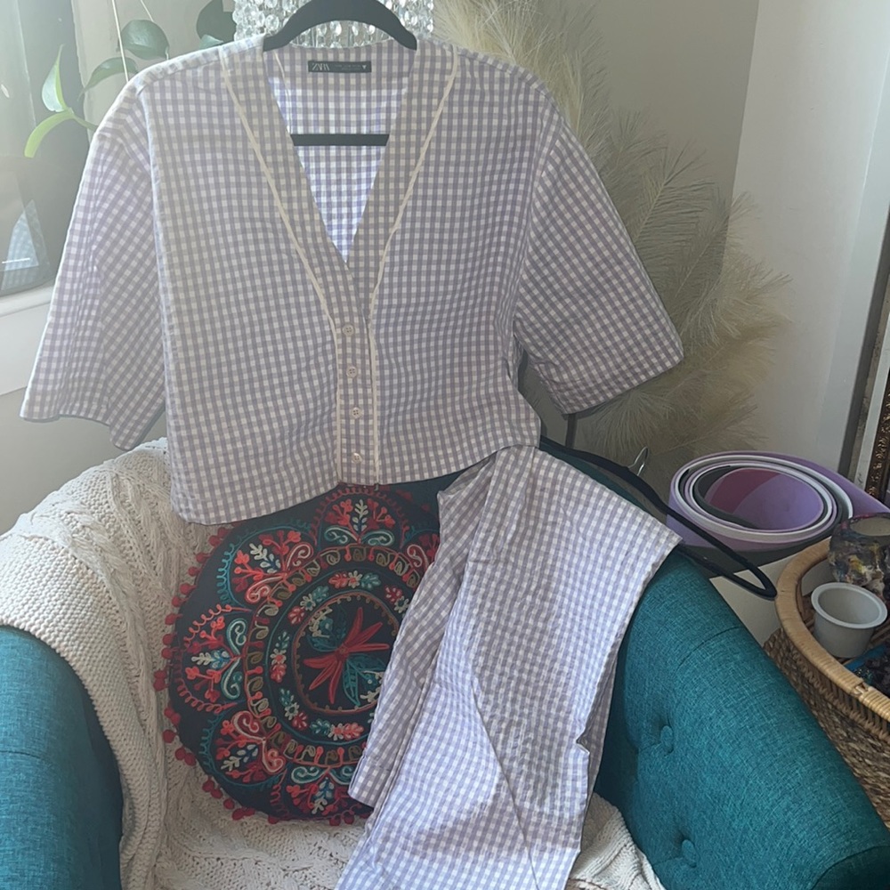 Purple Plaid Zara Set